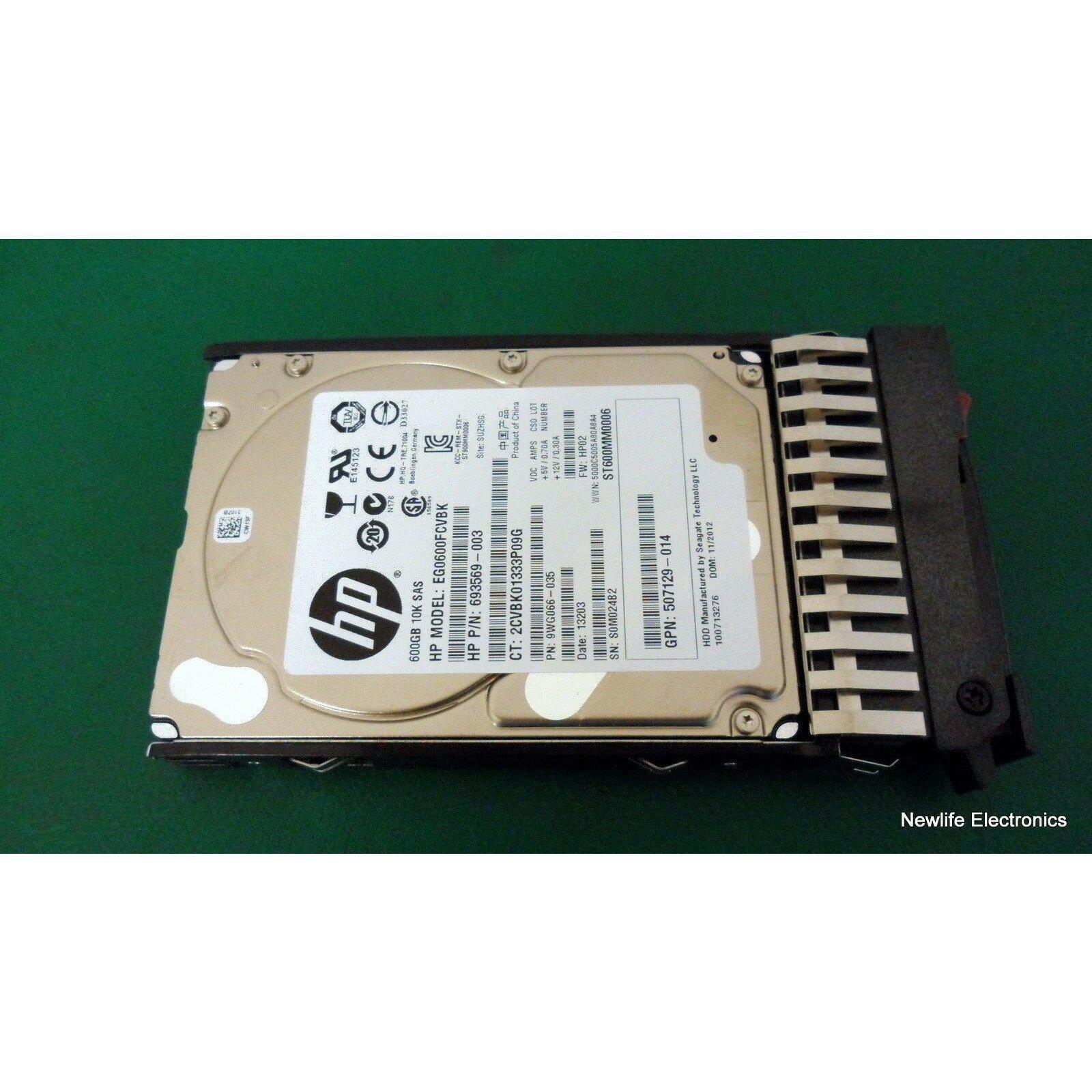 HP EG0600FCVBK 600GB 10K RPM 2.5" Hot-swap SAS HDD 693569-003 884962013786 - AloinfoUSA