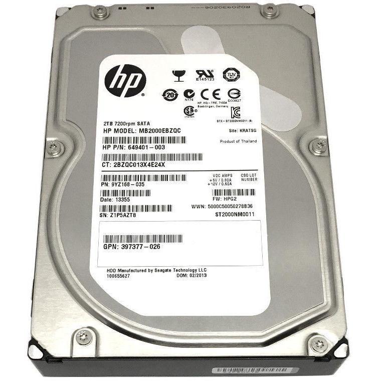 HP / Seagate 2TB 7200RPM 64MB Cache SATA III 6.0Gb/s 3.5" Desktop Hard Drive - AloinfoUSA