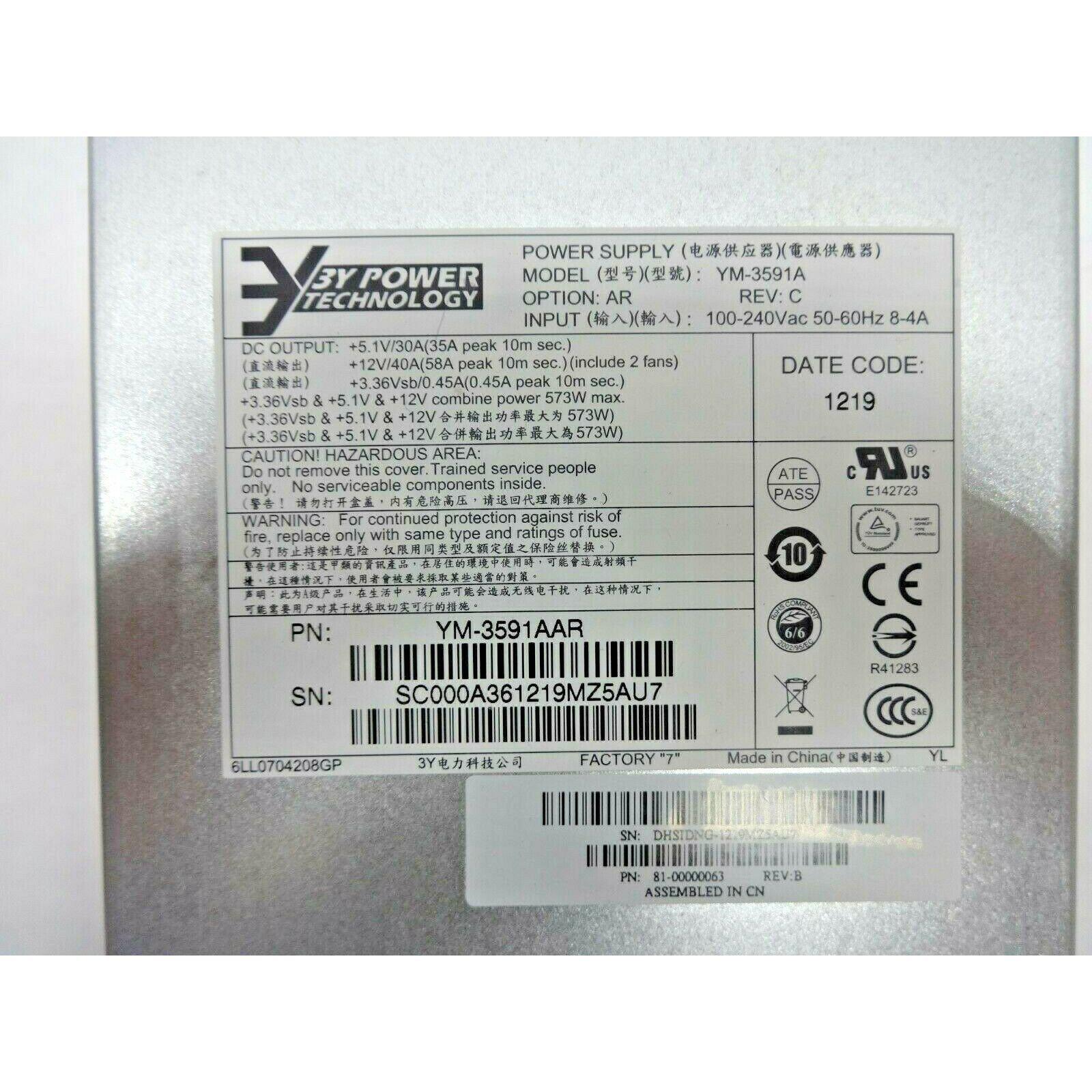 HP StorageWorks MSA2000 573W Server Power Supply 592267-001 Fuente - AloinfoUSA