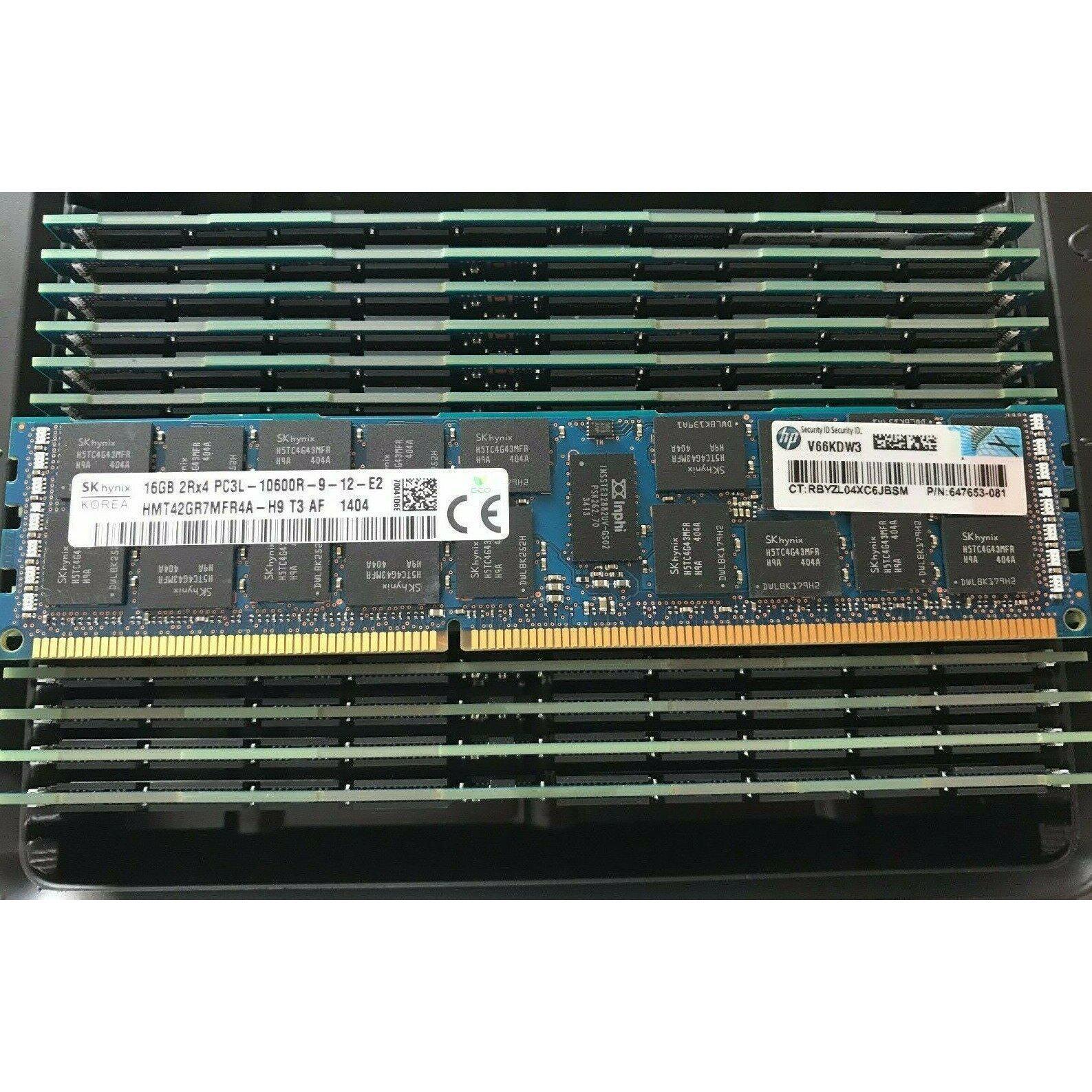 Hynix/HP 16GB 2RX4 PC3L-10600R ECC Reg Server RAM HMT42GR7MFR4A-H9 647653-081  849171009067 - AloinfoUSA