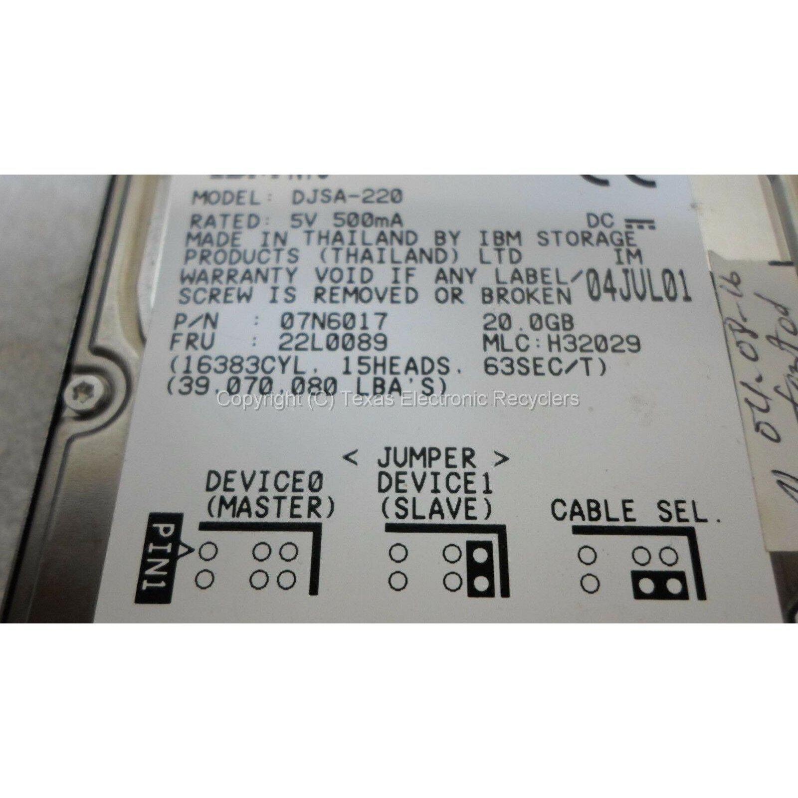 IBM 22L0089 07N6017 DJSA-220 20GB IDE Hard Drive  5705965534892 - AloinfoUSA
