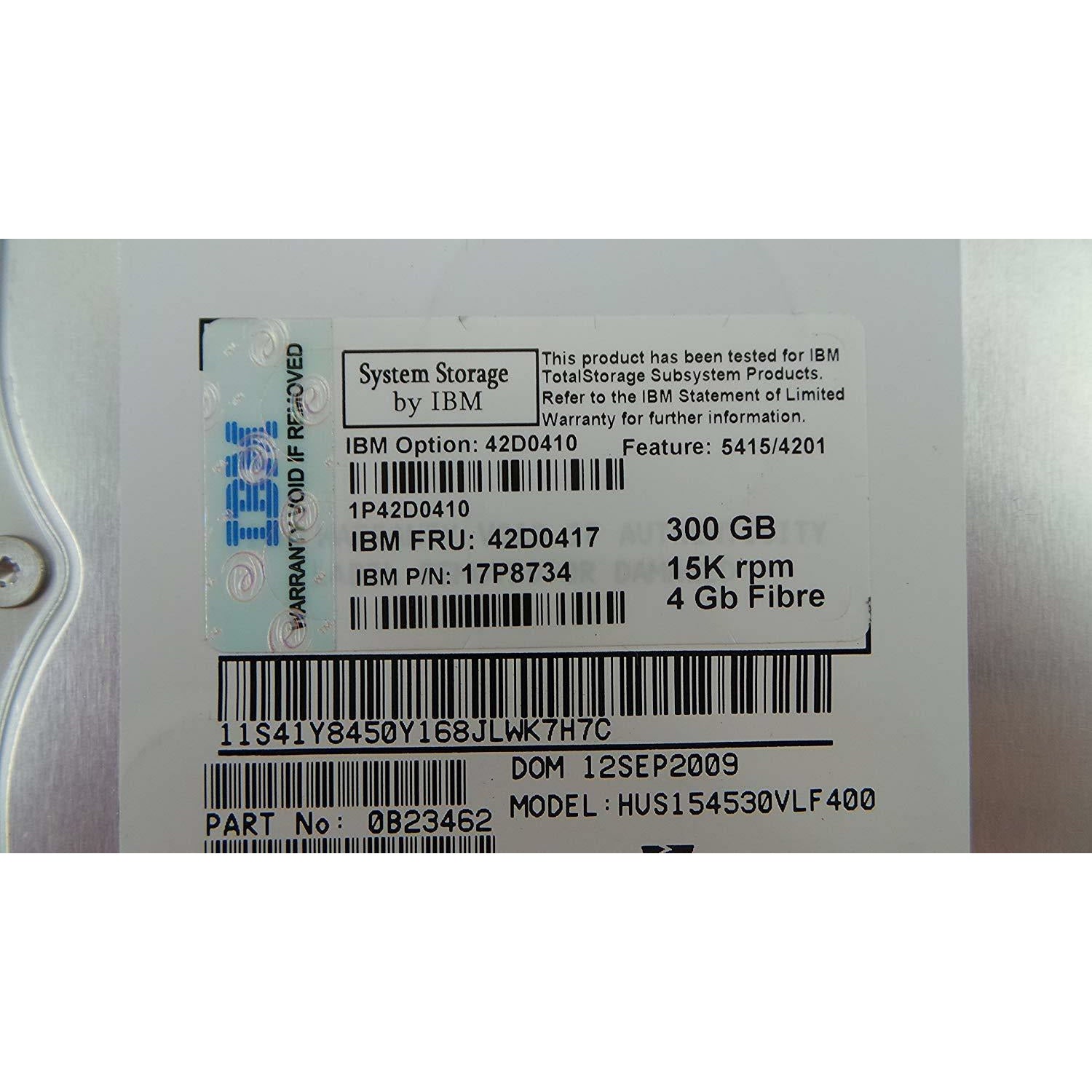 IBM 42D0417 300GB 15000 RPM 4GB/S Fiber Channel Hot-Swap E-DMM 3.5 Inch Hard Drive with Tray for System Storage DS4200 Express. - AloinfoUSA