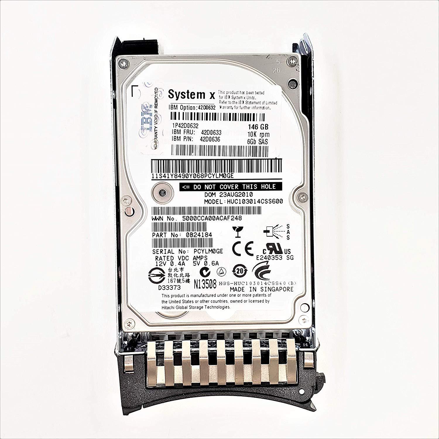 IBM 42D0632(1599) IBM 146GB 10K 6GBPS SAS 2.5 IN. HS SLIM HDD - AloinfoUSA