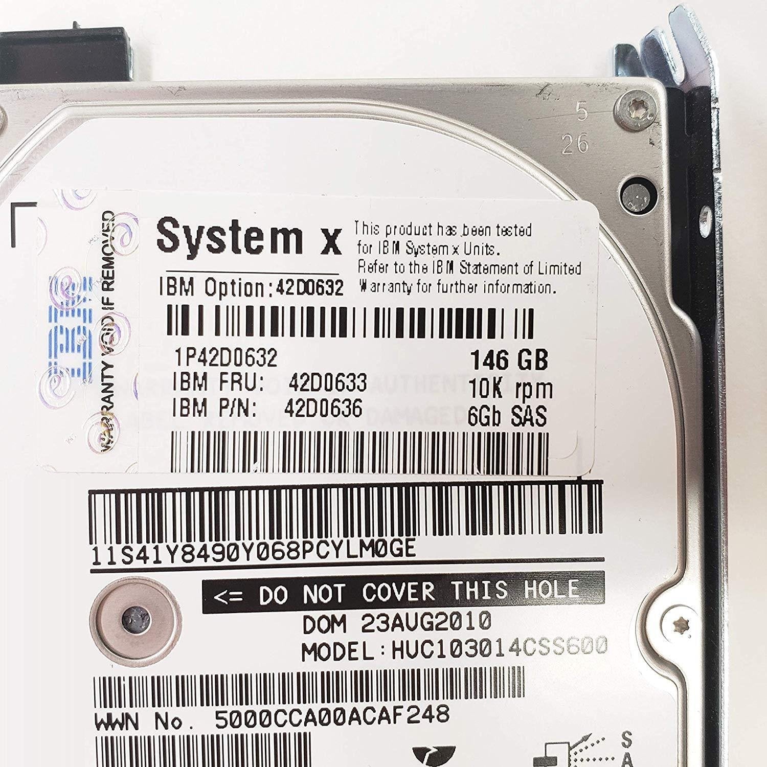 IBM 42D0632(1599) IBM 146GB 10K 6GBPS SAS 2.5 IN. HS SLIM HDD - AloinfoUSA