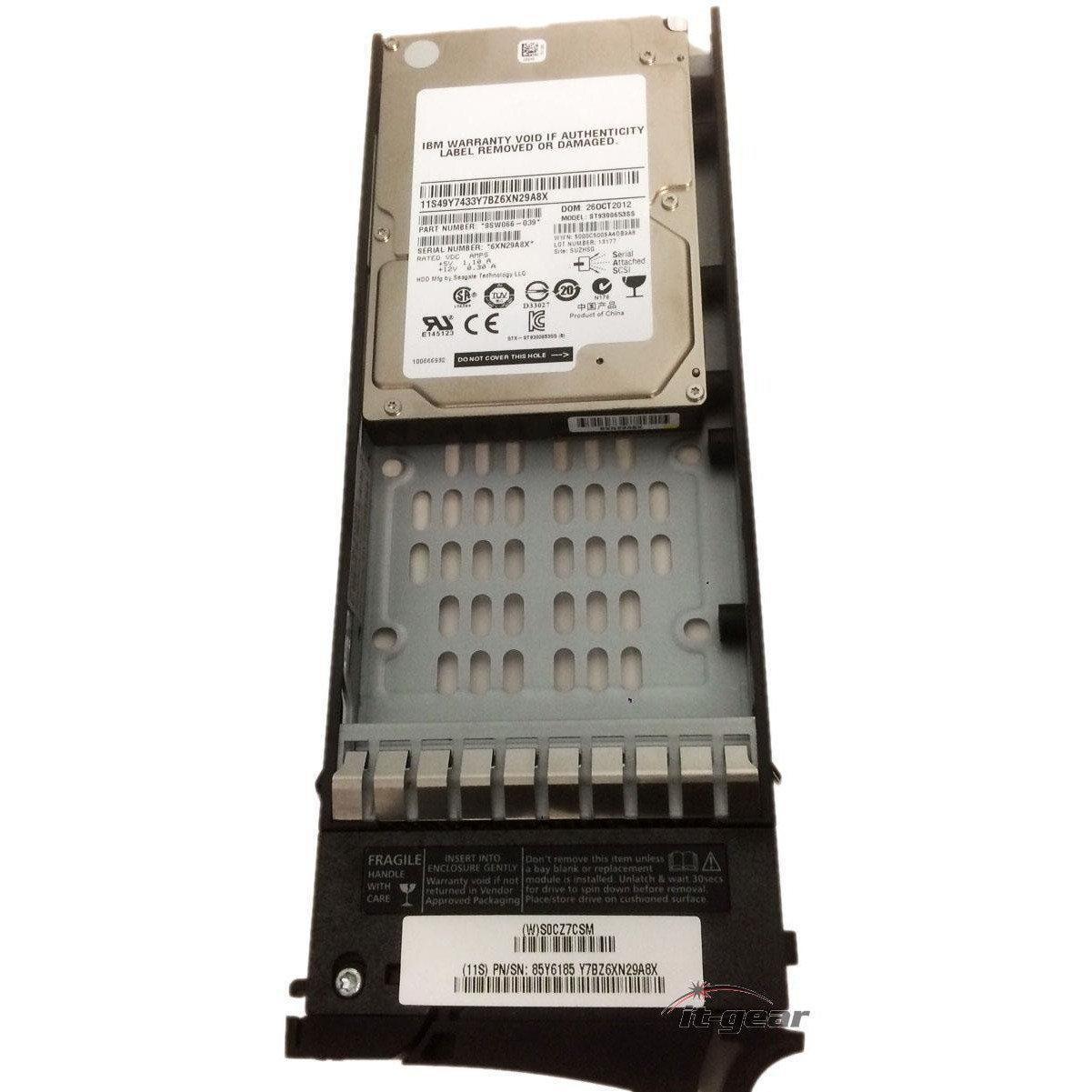 IBM 85Y6185 V7000 300GB 2.5'' 15K 6GB SAS HDD Hard Drive w/Tray 3253-2076 658759207487 - AloinfoUSA