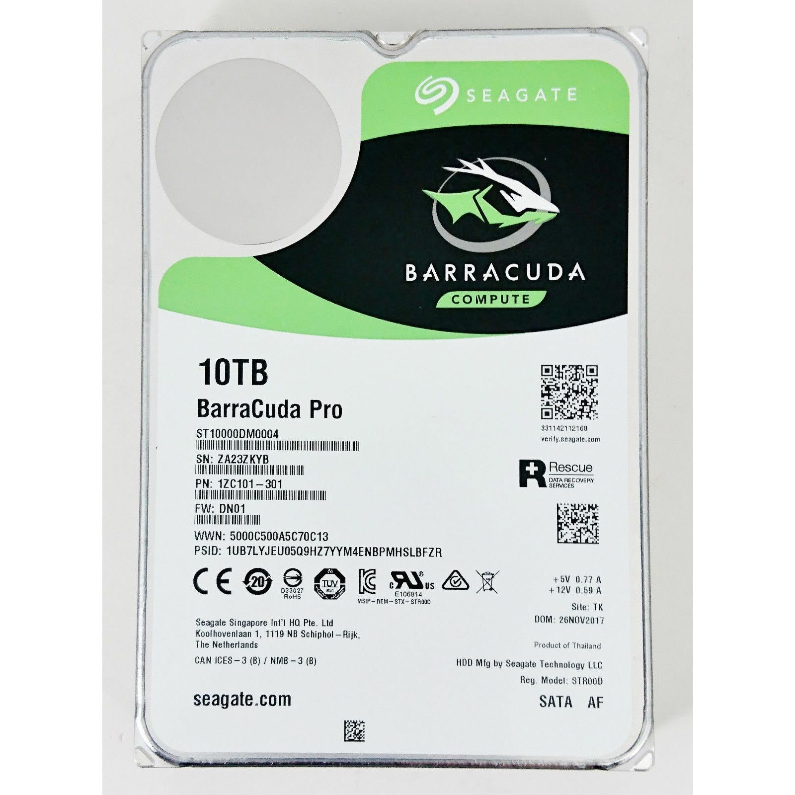 Seagate Barracuda Pro ST10000DM0004 10TB 7200Rpm 3.5" SATA Desktop HDD 696454032669 - AloinfoUSA