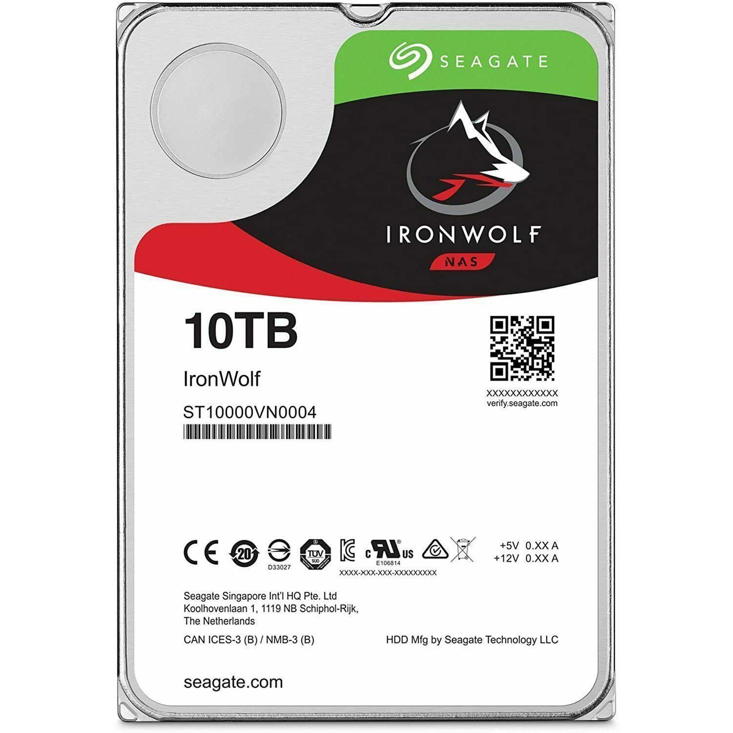Seagate IronWolf 9.8TB Internal 7200RPM 3.5" (ST10000VN0004) NAS 763649117972 - AloinfoUSA