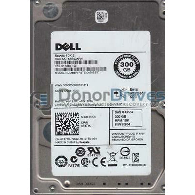 ST9300603SS, 6SE, PN 9FK066-150, FW FS64, Dell 300GB SAS 2.5 Hard Drive - AloinfoUSA