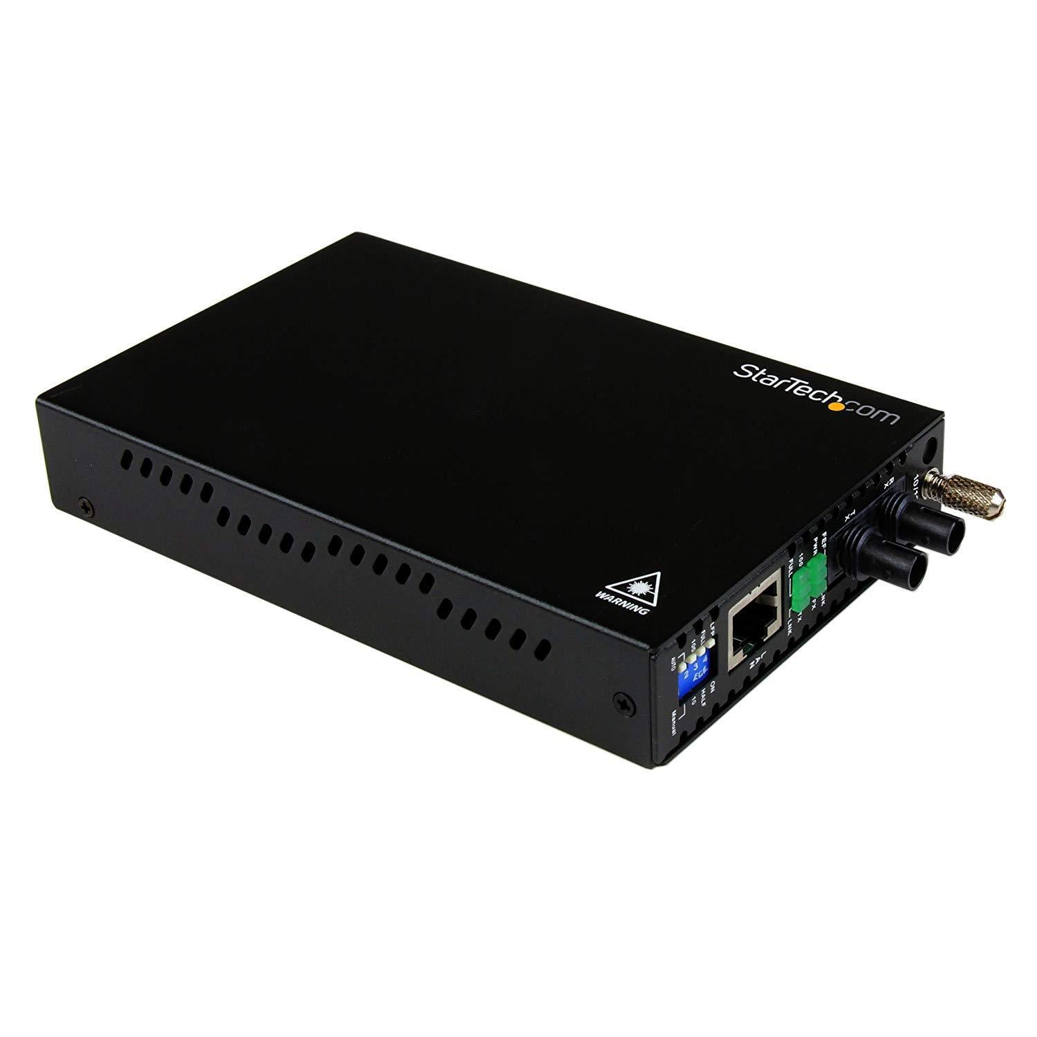 StarTech.com 10/100 Mbps Ethernet to Fiber Optic Media Converter - ST Multimode - 1310nm - 2km - Full/Half Duplex (MCM110ST2) - AloinfoUSA