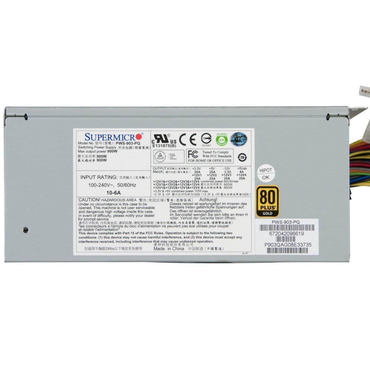 Supermicro Power Supply PWS-903-PQ PS/2 900W Multi-Output 80PLUS Gold Retail - AloinfoUSA