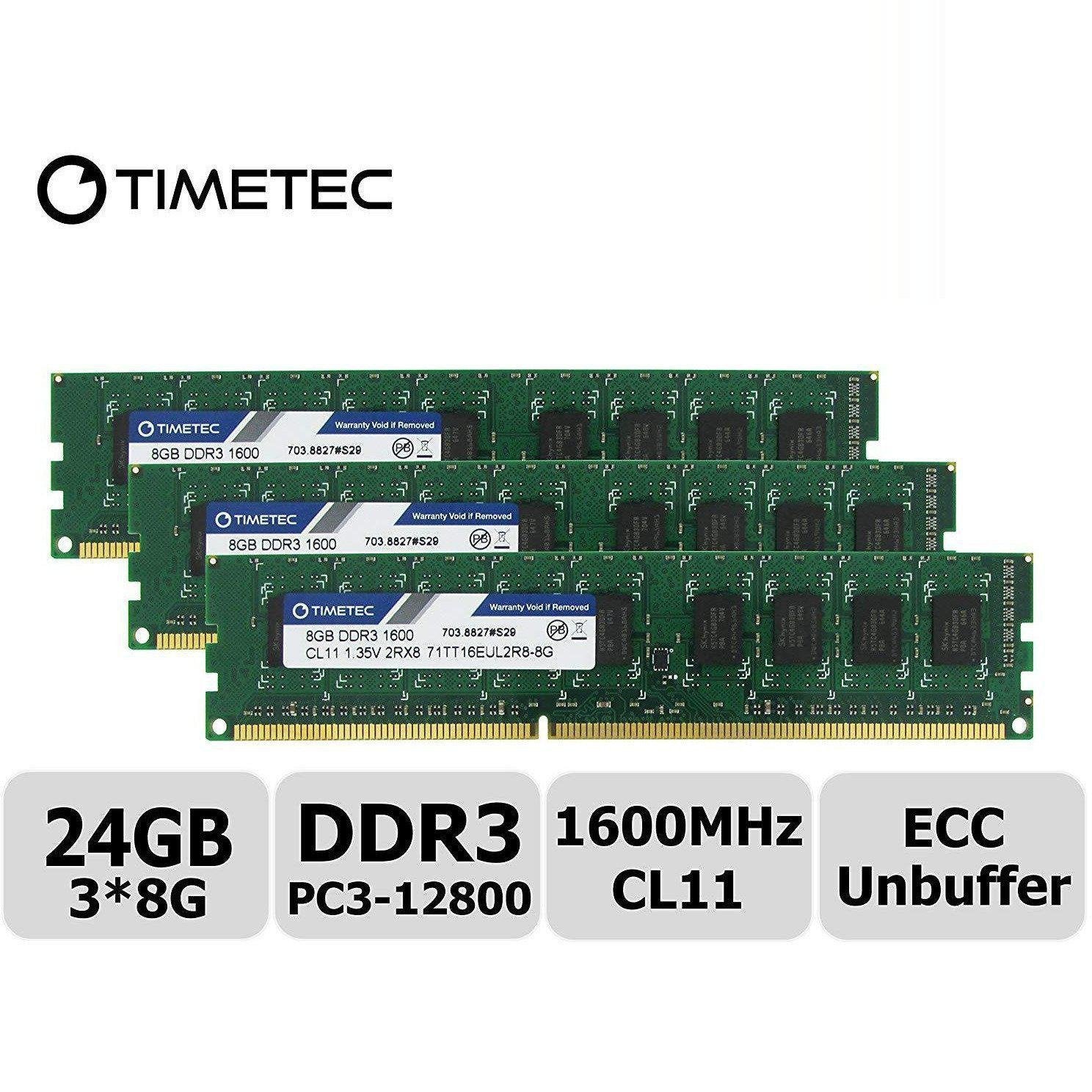 Timetec Hynix IC 8GB DDR3L 1600MHz PC3-12800 Unbuffered ECC 1.35V CL11 2Rx8 Dual Rank 240 Pin UDIMM Server Memory Ram Module Upgrade (8GB) - AloinfoUSA