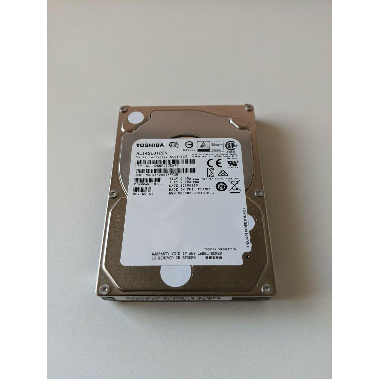 Toshiba AL14SEB120N 1.2 TB 196 MiB/s 10,500 RPM SAS 2.5" 600346130128 - AloinfoUSA