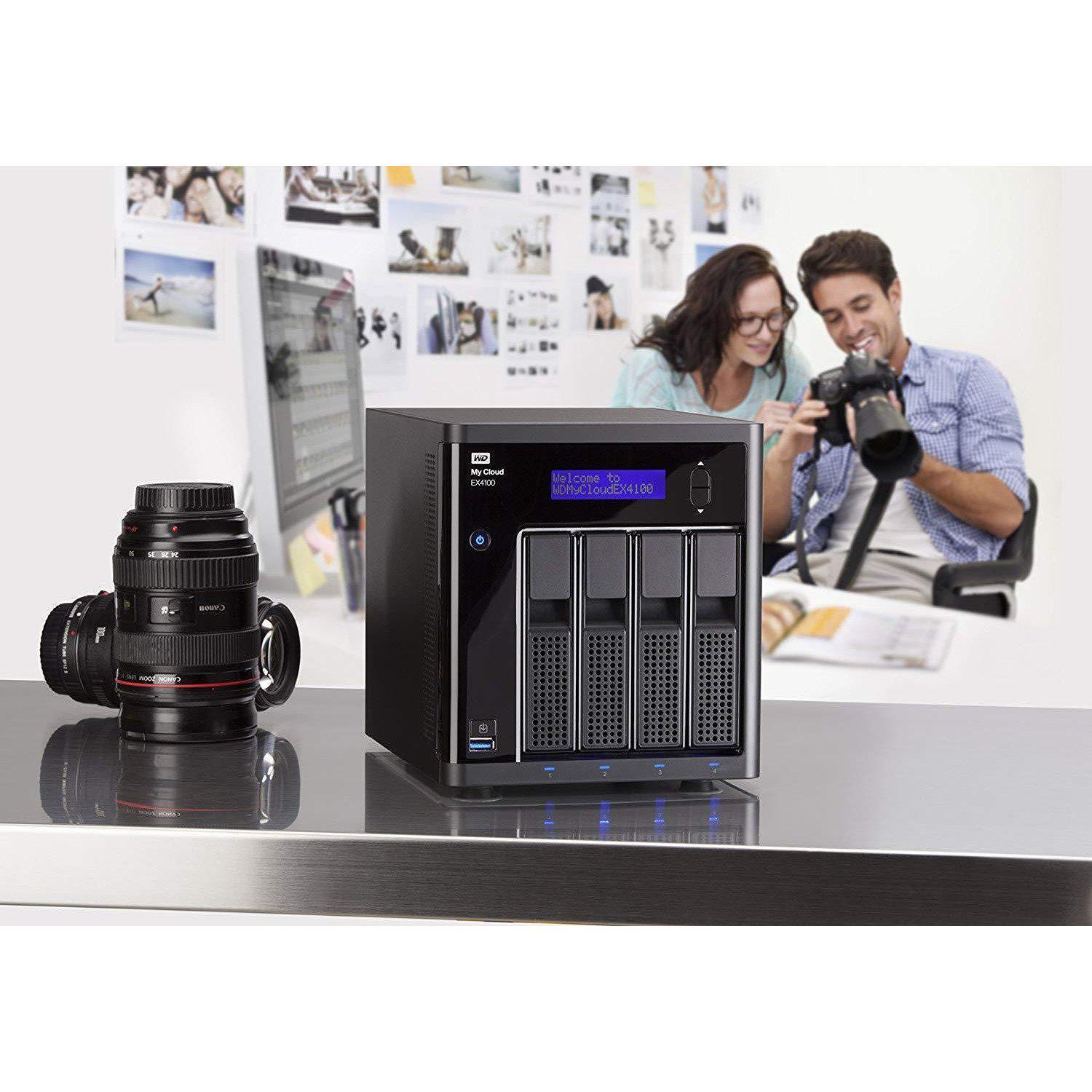 WD 16TB  My Cloud EX4100 Expert Series 4-Bay Network Attached Storage - NAS - WDBWZE0160KBK-NESN - AloinfoUSA